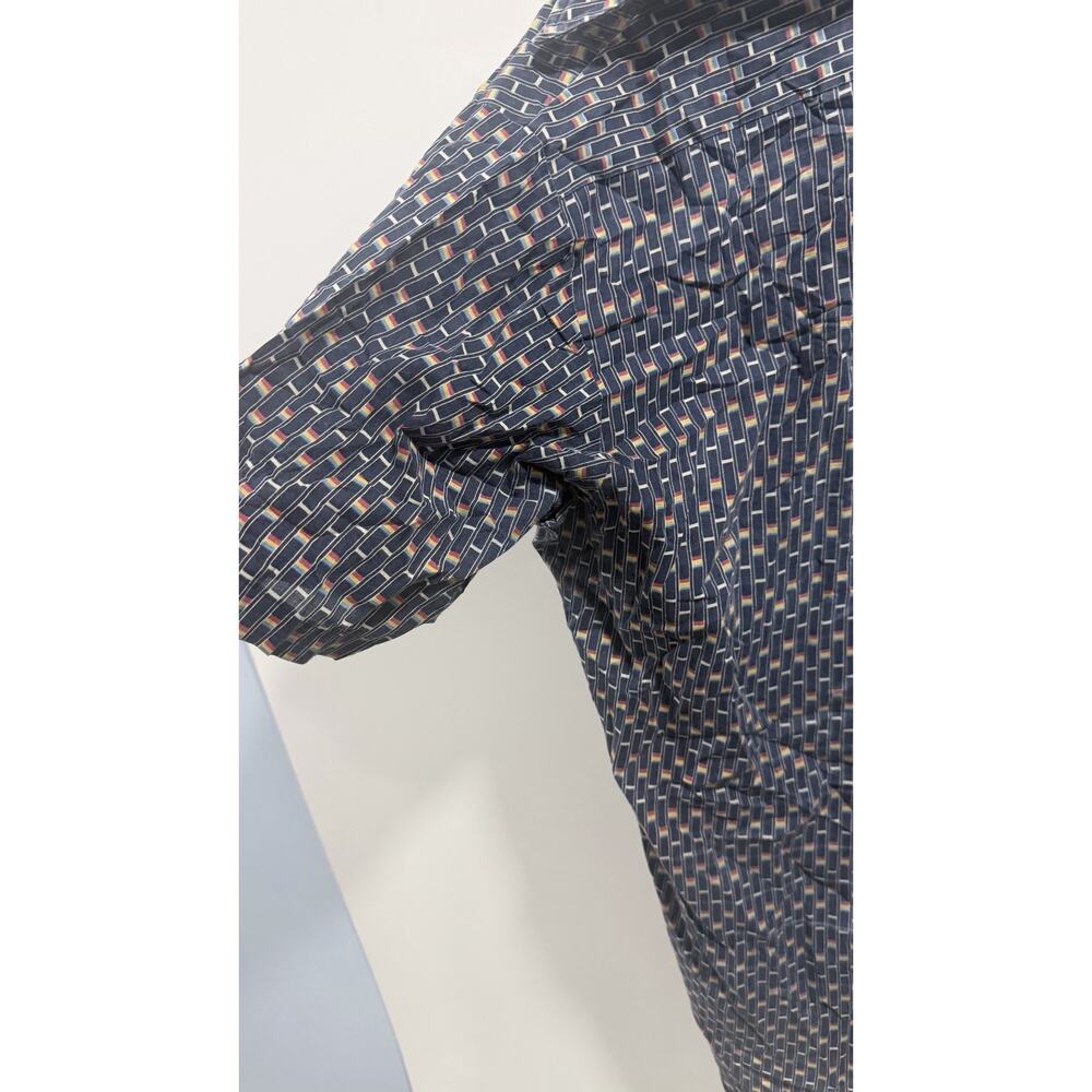 VTG 70's Sutton Collection Plais Short Sleeve Shirt Size L Geo Print - Picture 5 of 7